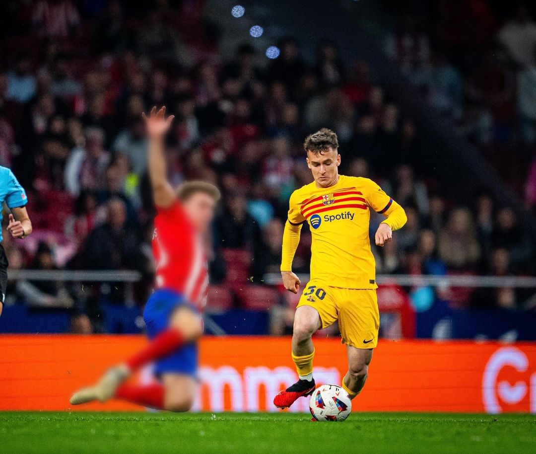 Marc Casadó makes his first La Liga appearance against Atletico Madrid at the Civitas Metropolitano
