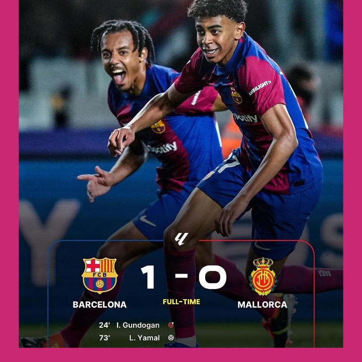 Lamine Yamal wins it for FC Barcelona against RCD Mallorca