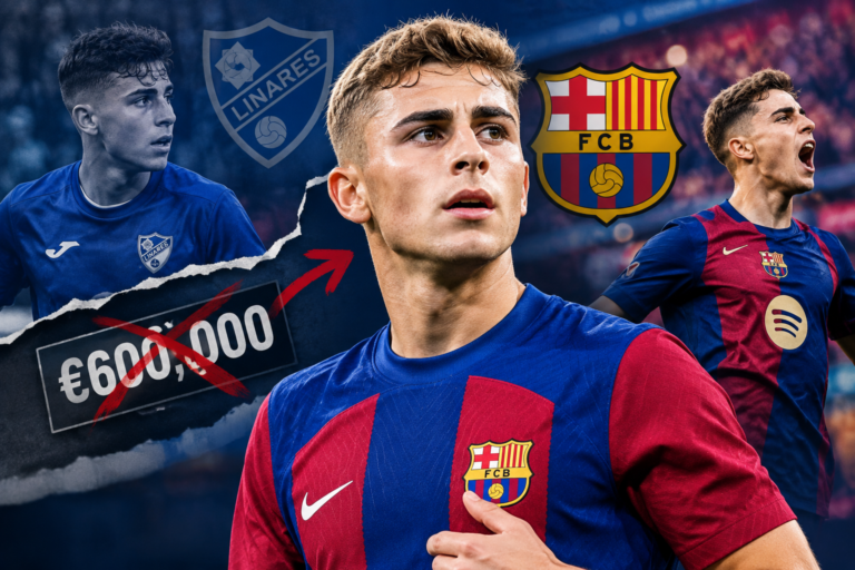 Fermín López in a Barcelona jersey after nearly leaving the club for €600,000