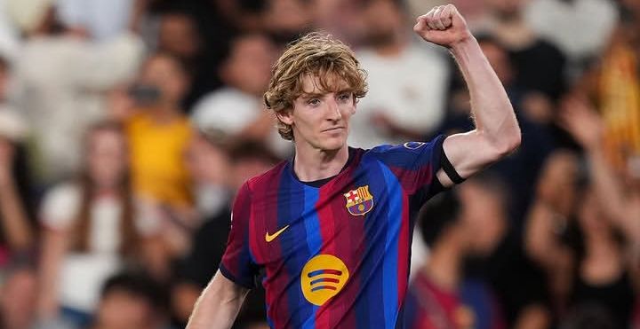 Anthony Gordon playing for Barcelona under Hansi Flick
